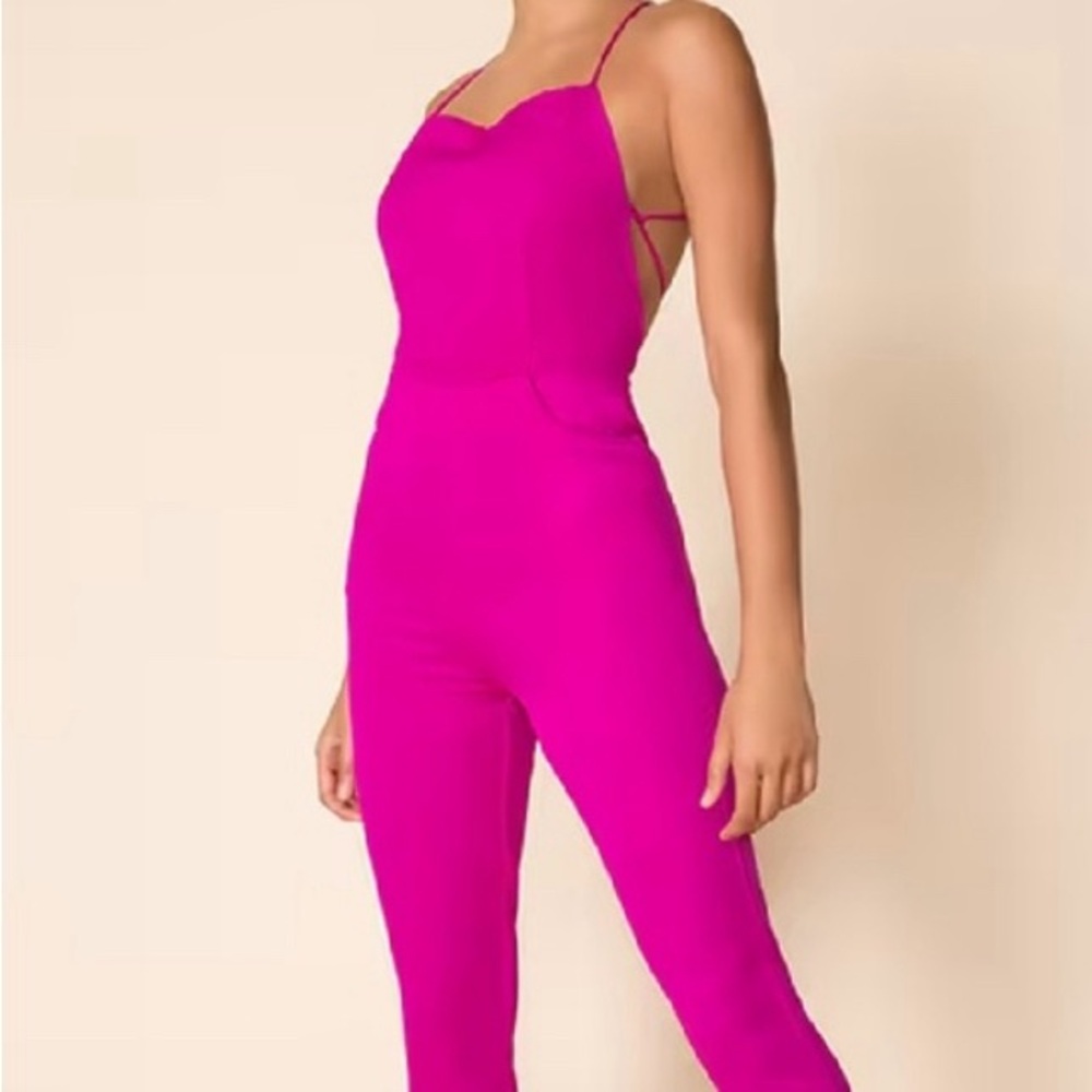 Revolve Superdown Hot Pink Jumpsuit